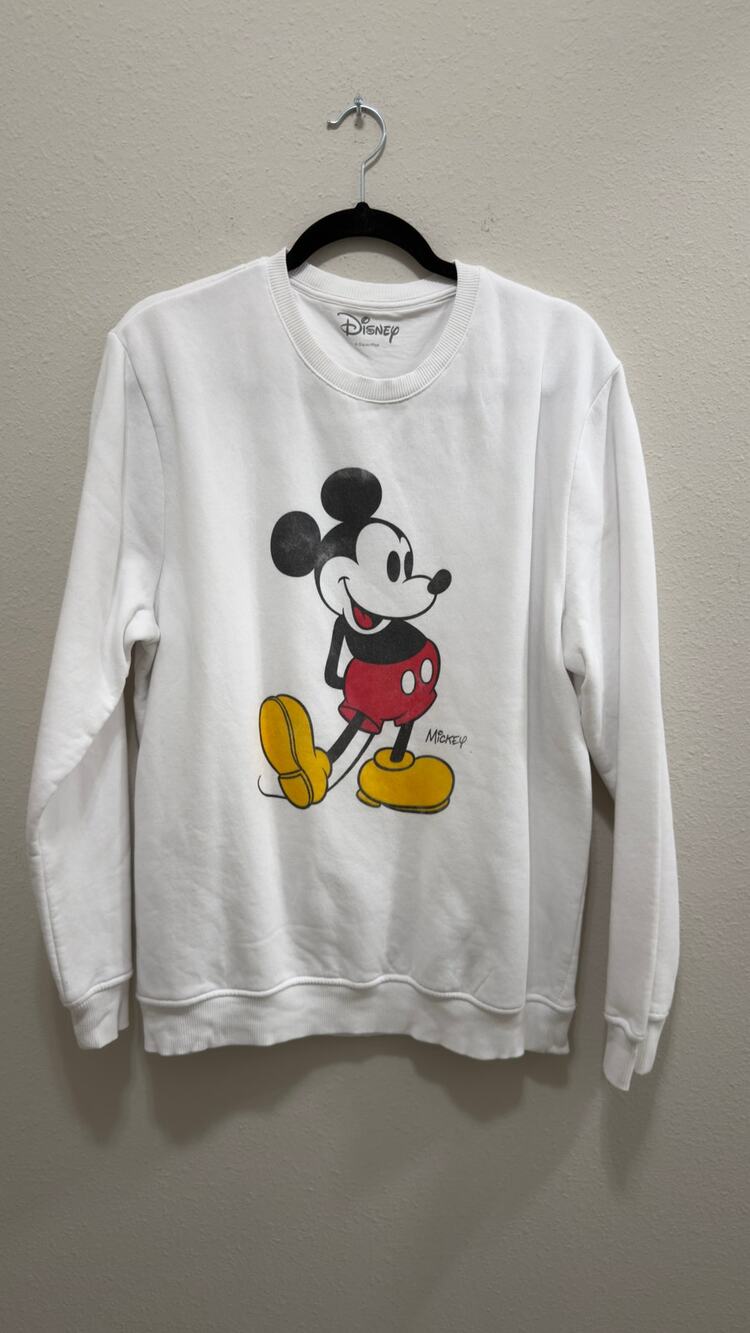 Disney White Classic Mickey Mouse Graphic Crewneck Sweatshirt XL